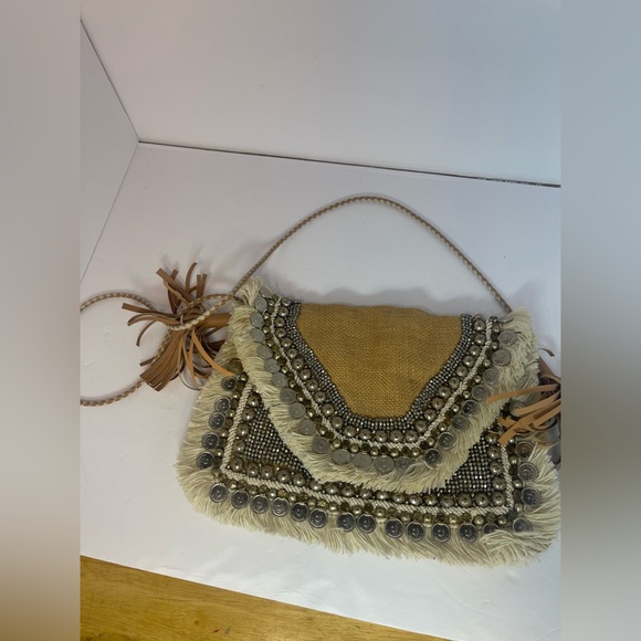 Shashi Women's Purse Beaded Shoulder Bag Bohemian Fringe Shoulder Bag - Picture 1 of 16